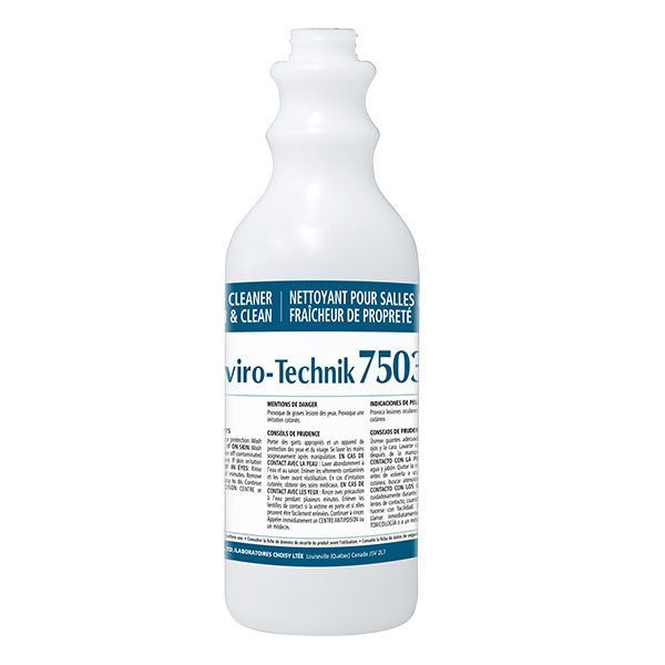 Empty bottle identified 750ml bathroom cleaner (7503)