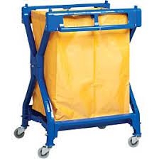 X Frame cleaning cart with bag