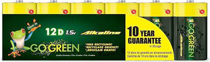 D perfpower go green 1.5V Alkaline batteries (12 /pk