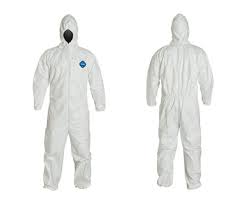 Tyvek coverall with hood and elastic cuffs/ankles - L