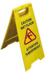 [INS-AC-129] Bilingual wet floor sign, yellow, english/french /k